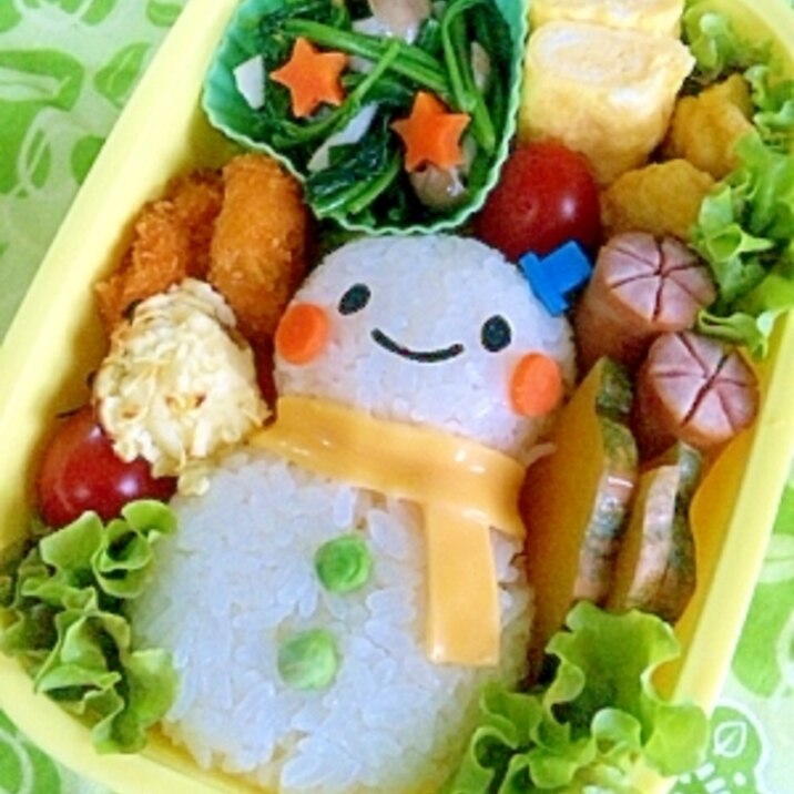 簡単キャラ弁☆ゆきだるまのお弁当♪